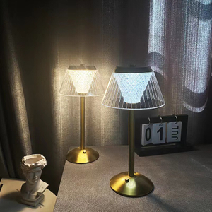 Nordic Style Acrylic Romantic Cordless Diamond Table Lamp LED Restaurant Crystal Light Touch Dimming USB Rechargeable for Hotel
