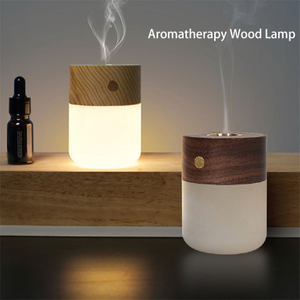 LED USB Aromatherapy Wood Night Light Glass Light Touch Desk Lamp Bedside Lamp for Bedroom